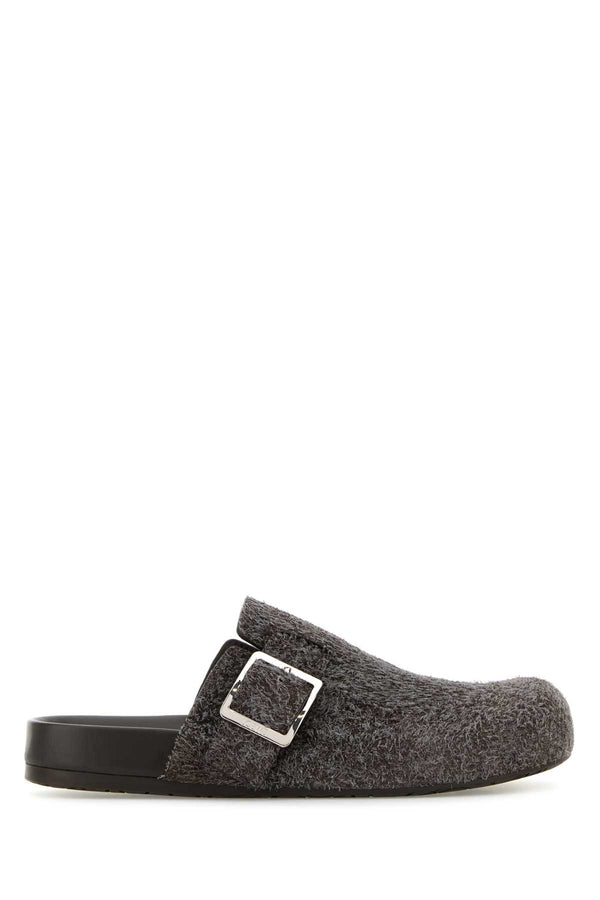 Loewe Darkbrown Exterior: 100% Wool; Interior: 100% Leather; Sole: Rubber mule in gray