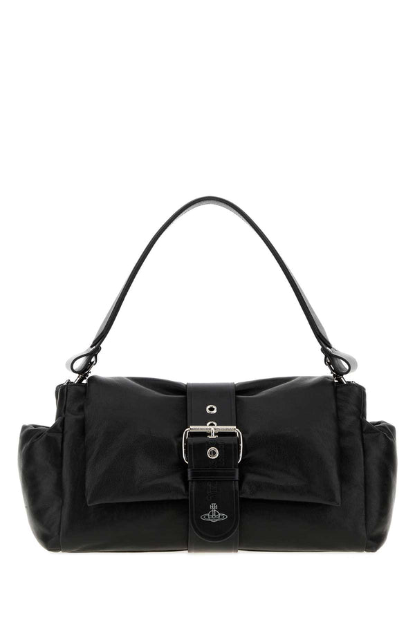 Vivienne Westwood Treasure 100% Calf Leather shoulder bag in black
