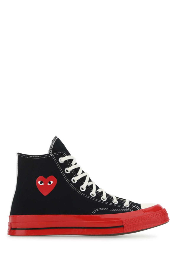 Comme Des Garcons Play 100% Cotton exterior sneaker in black