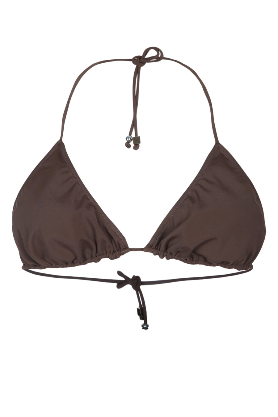 Jacquemus Haut Nylon 78% bikini top in brown