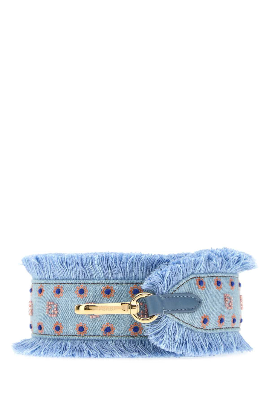Fendi 100% Cotton shoulder bag in light blue