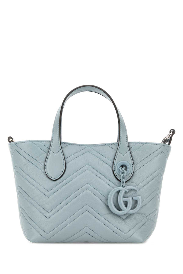 Gucci With Exterior: 100% Nappa leather; Lining: 100% Fabric; Finishing: Enameled metal shoulder bag in blue