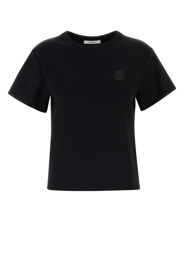 Max Mara 48% Nylon 26% Cotton 6% Elastane t-shirt in black