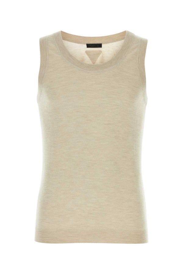 Prada 100% Cashmere tank top in beige