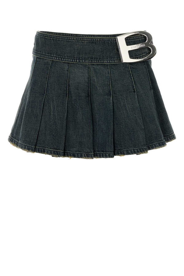 Balenciaga 100% Cotton skirt in navy