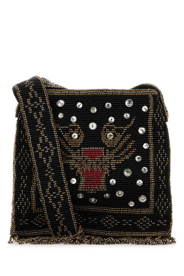 Valentino Garavani Cross Exterior: 100% Fabric crossbody bag in black