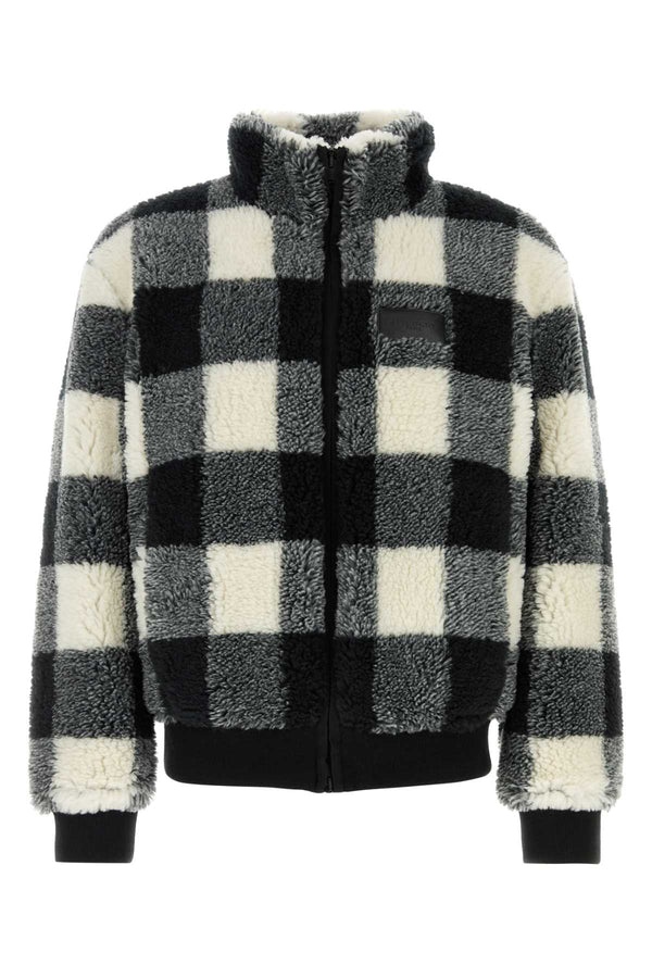 Embroidered Pile Jacket Blackwhite Giacche E Gilet