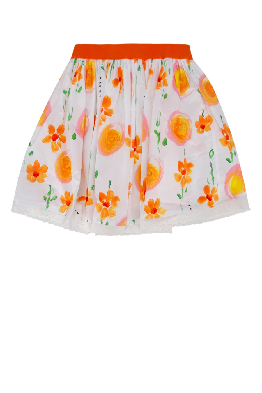 Marni Kids 100% Cotton skirt in orange