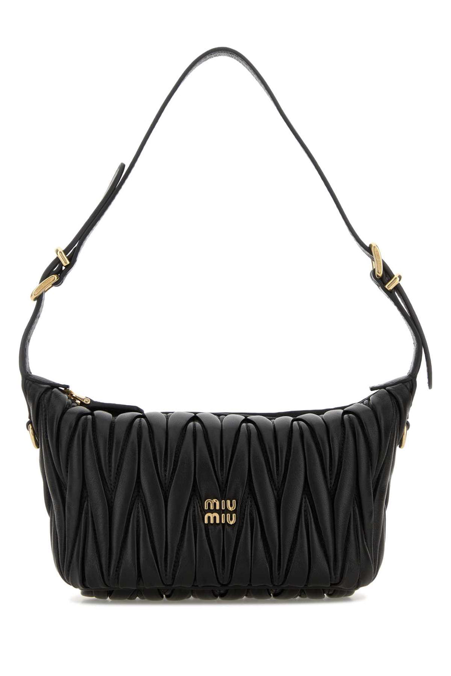 Miu Miu Exterior: 100% Leather shoulder bag in black