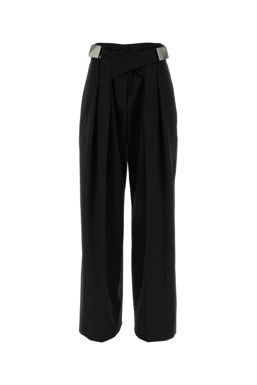 The Attico Gabardine 100% Virgin wool trousers in black