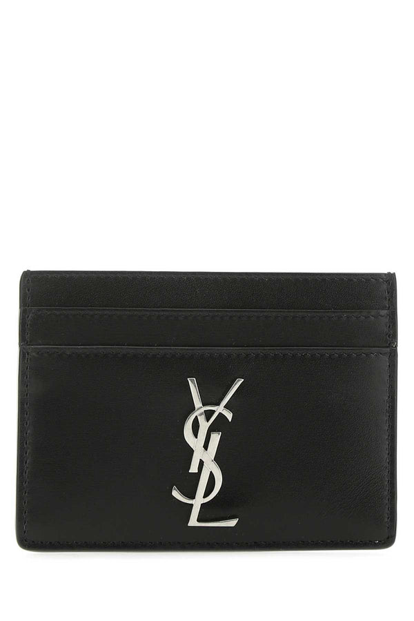 Saint Laurent Calf skin card case in black