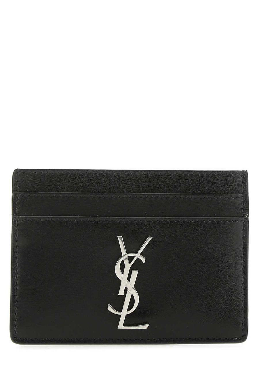 Saint Laurent Calf skin card case in black