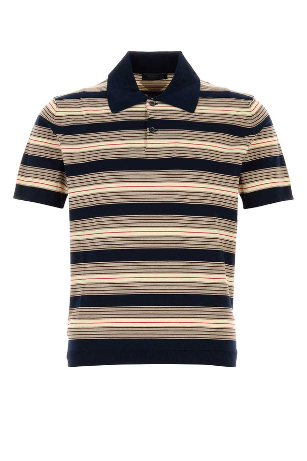 Prada 84% Cotton polo shirt in navy
