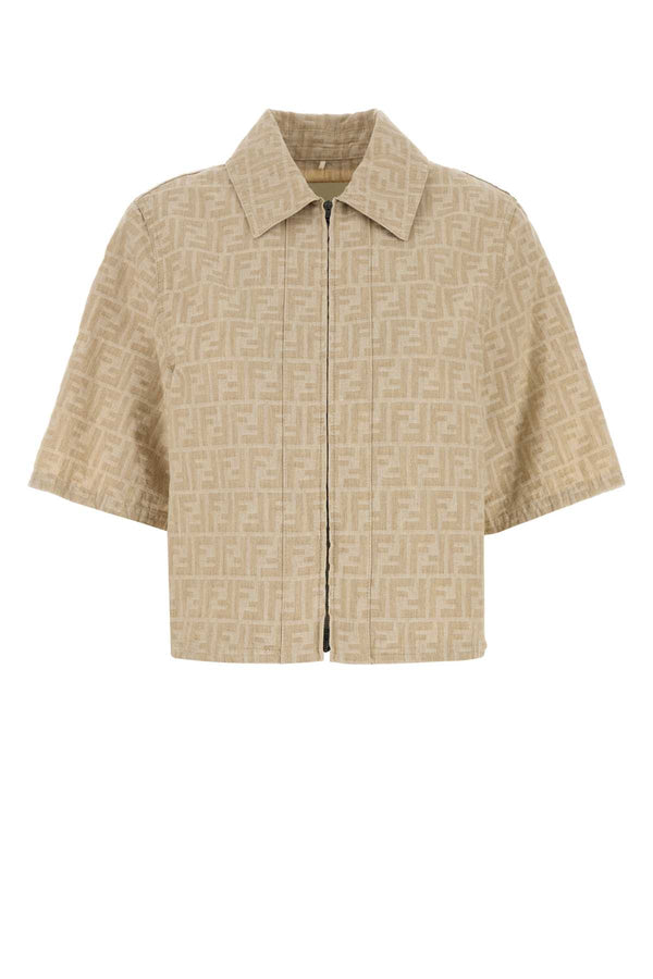 Fendi Chambray 50% Linen shirt in beige