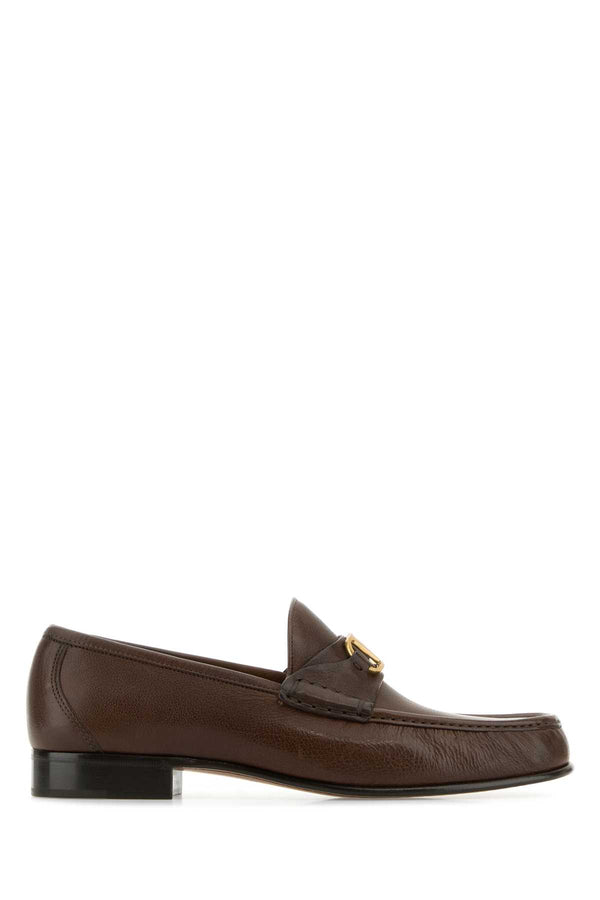 Valentino Garavani Buffalo leather loafer in brown