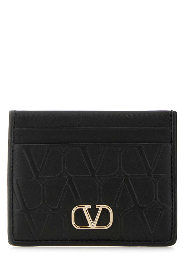Valentino Garavani Exterior: 100% Leather card case in black