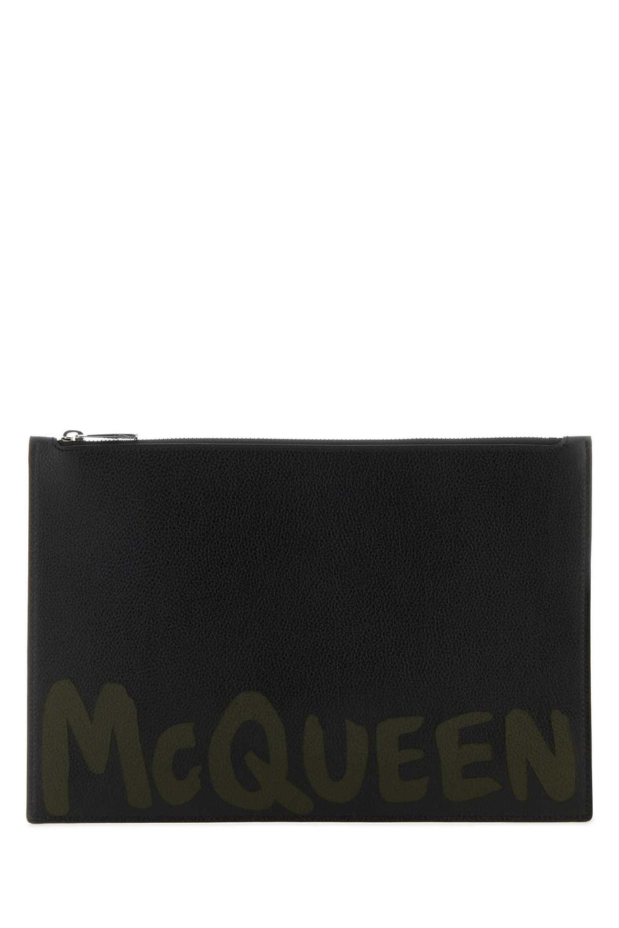 Alexander McQueen Case Exterior: 100% Leather; Lining: 100% Fabric clutch in black