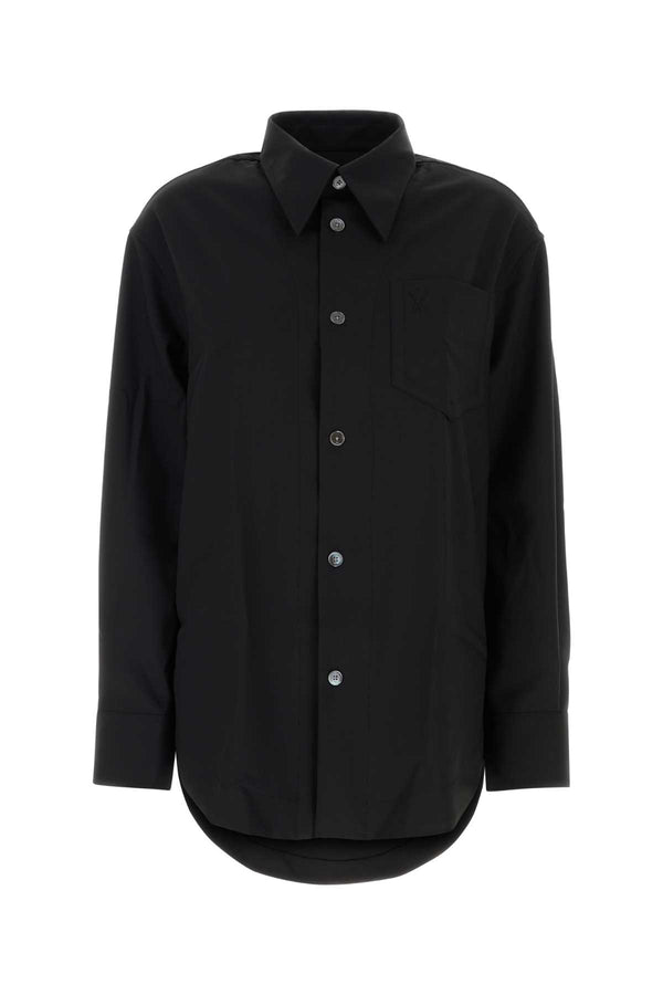 AMI Paris Sleeve 100% Virgin wool shirt in black