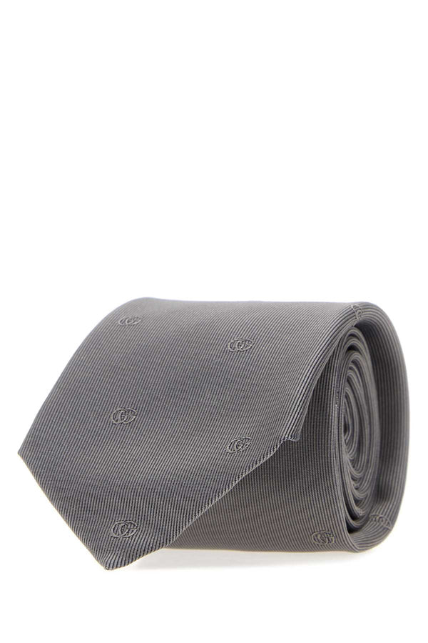Gucci Running Silk fabric necktie in gray