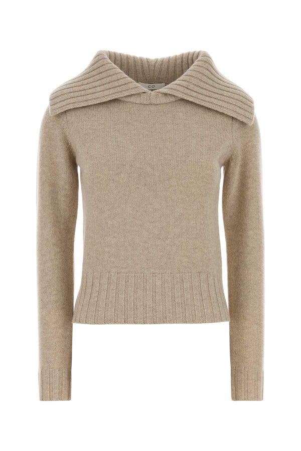Italist Collared 100% Cashmere sweater in beige