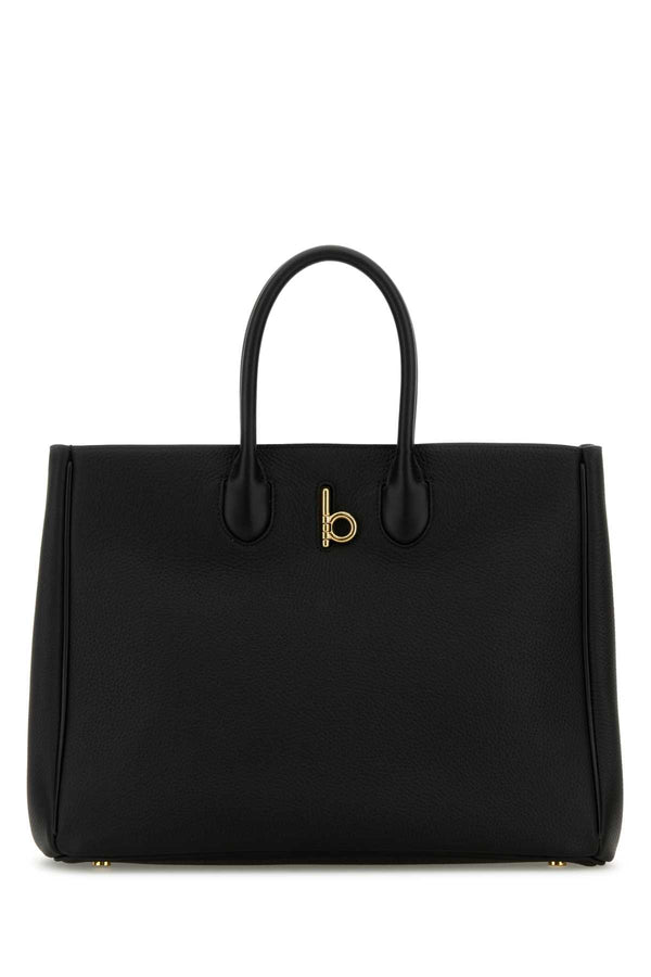Burberry Exterior: 100% Calf tote bag in black