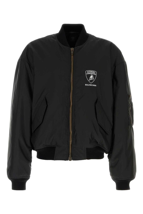 Black Nylon Balenciaga X Automobili Lamborghini Bomber Jacket Giubbini