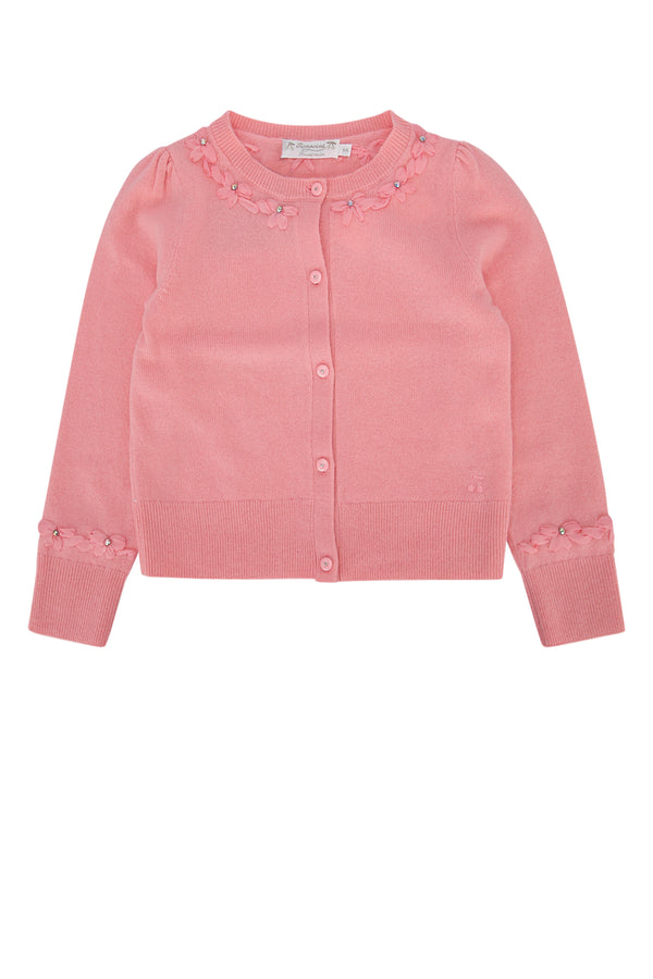 Bonpoint Liora 100% cashmere cardigan in pink