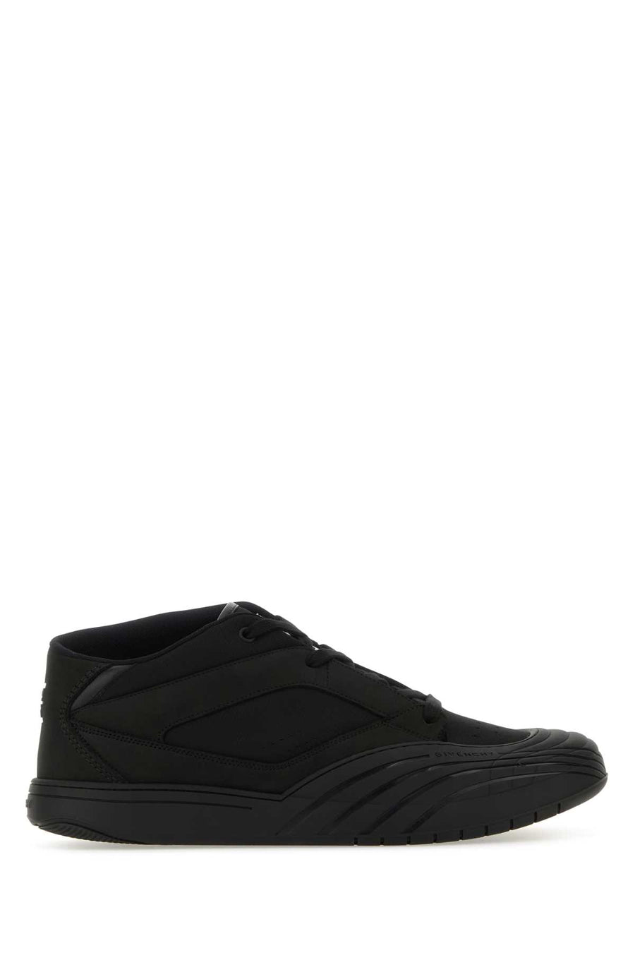 Black Fabric And Leather Skate Sneakers