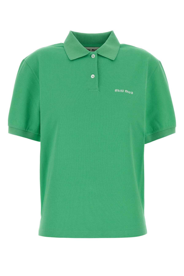 Miu Miu 100% Cotton polo shirt in green