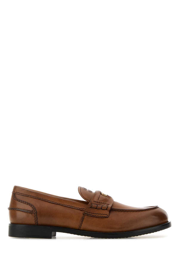 Miu Miu Exterior: 100% Calf loafer in brown