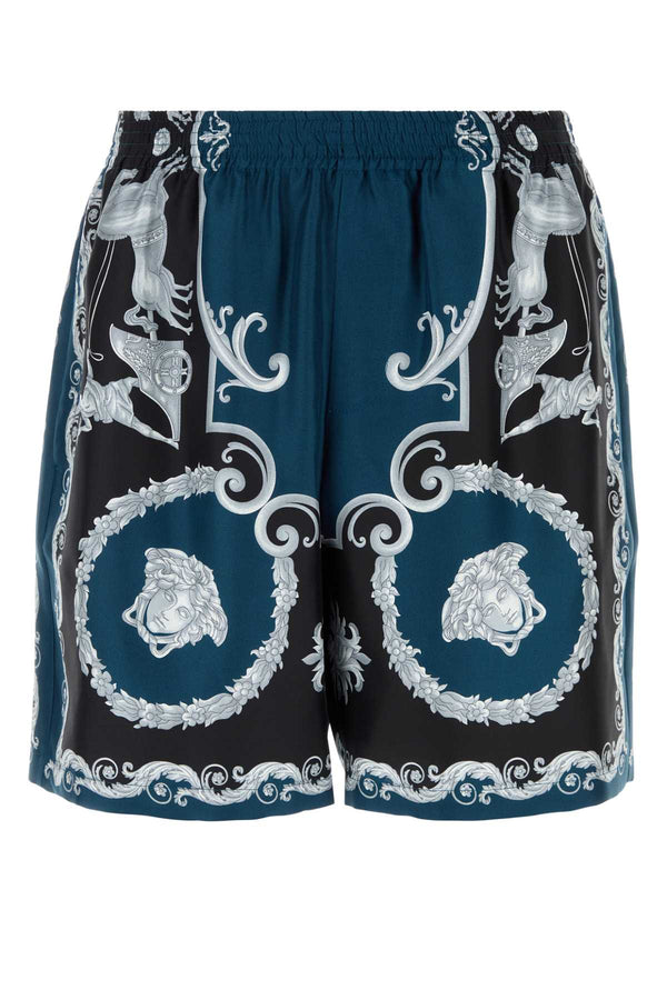 Versace 100% Silk bermuda short in multicolor