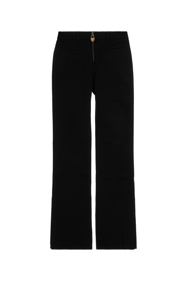 Chloé Outer shell: 100% cotton; Patch: 100% leather (domestic calf trousers in black