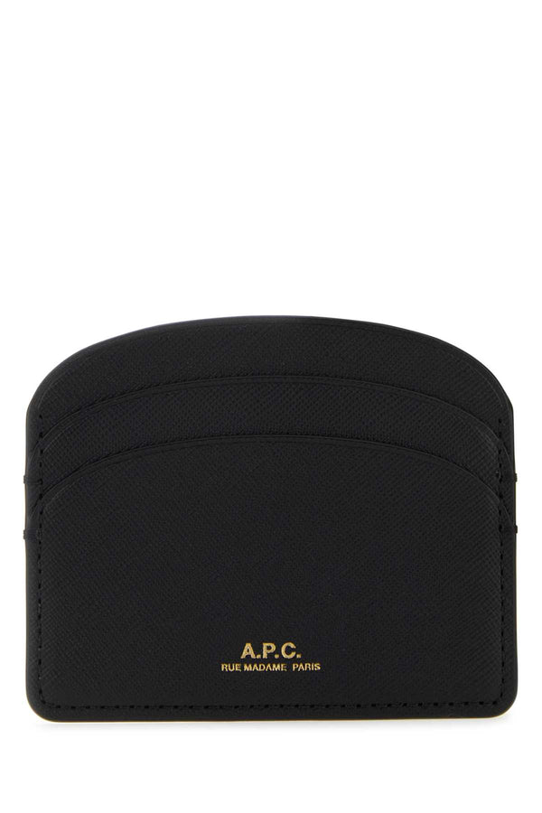 A.P.C. 100% calf leather card case in black