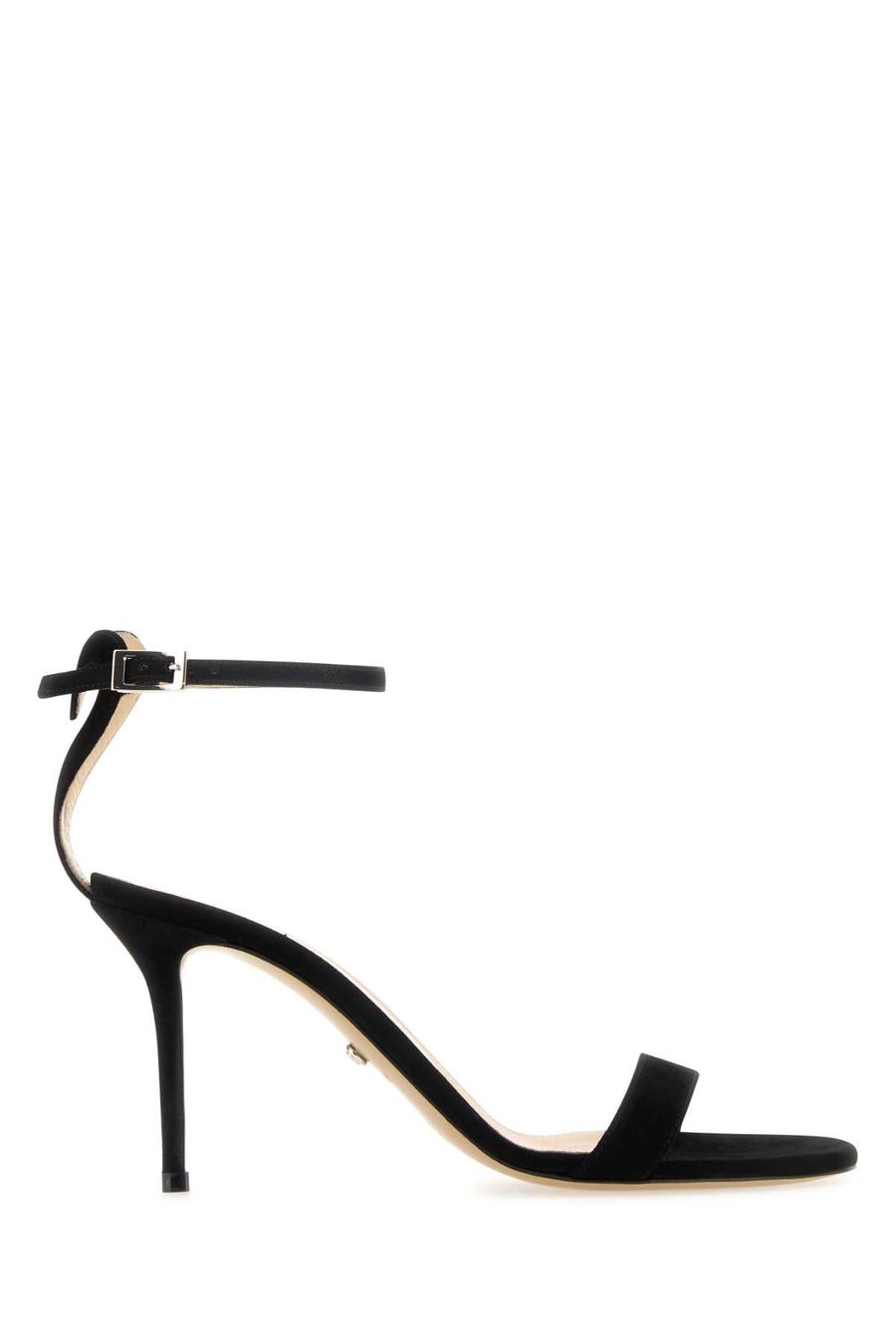 Mach&Mach Heart Exterior: 100% Suede heel sandal in black