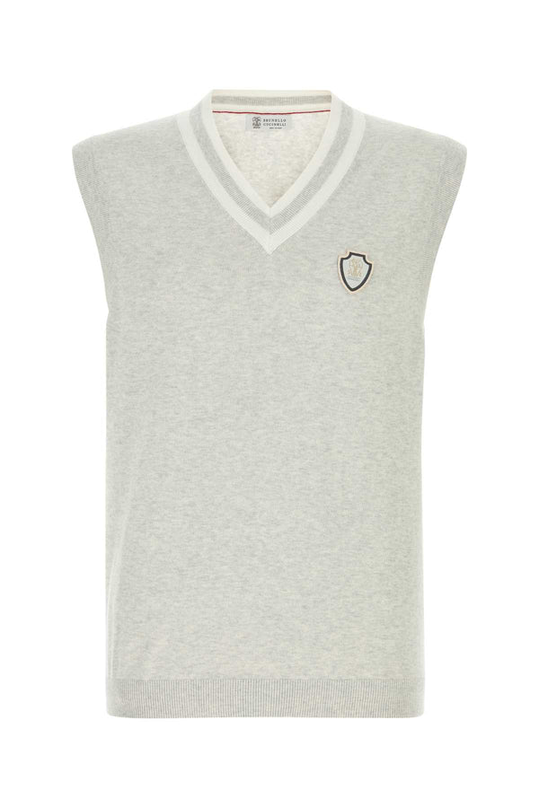 Brunello Cucinelli Vest 100% Cotton vest in gray
