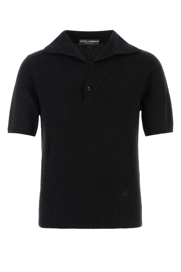 Dolce & Gabbana 65% Cotton polo in black