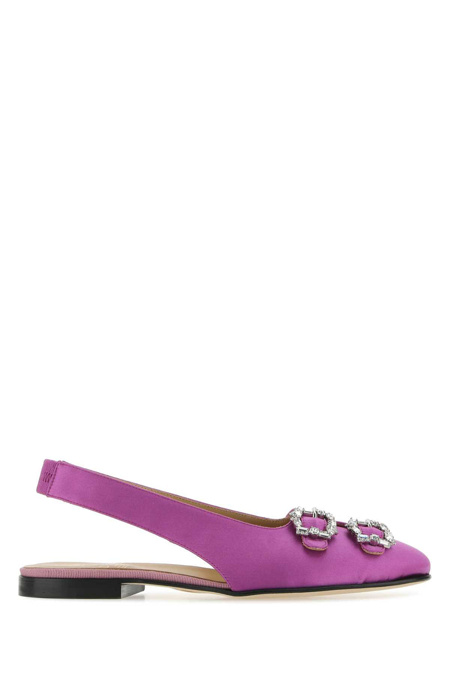 Edhen Milano Exterior: 100% Satin; Interior: 100% Leather; Sole: Leather flat in purple