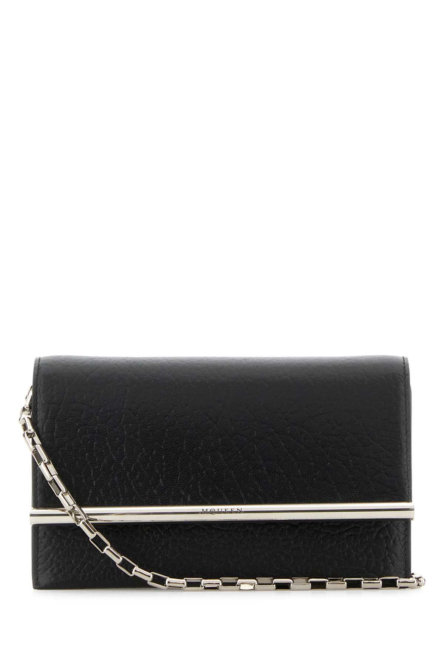 Alexander McQueen Satch Exterior: 100% Lamb Leather clutch in black