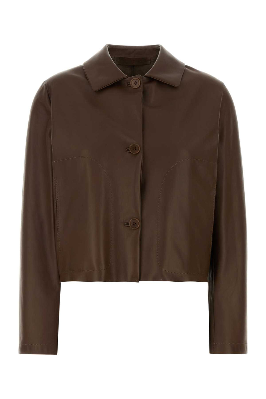 Santoro 100% Ovine leather jacket in brown