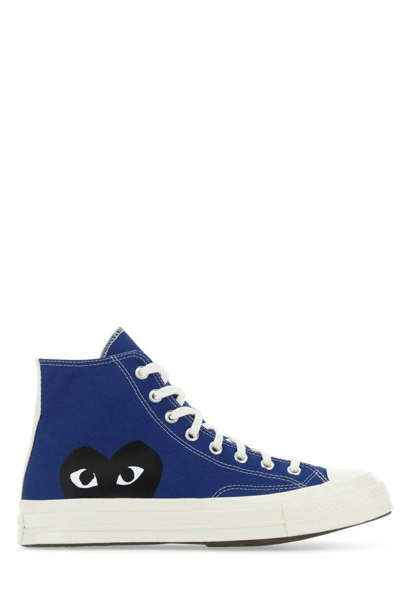 Comme Des Garcons Play Exterior: 100% Cotton sneakers in blue