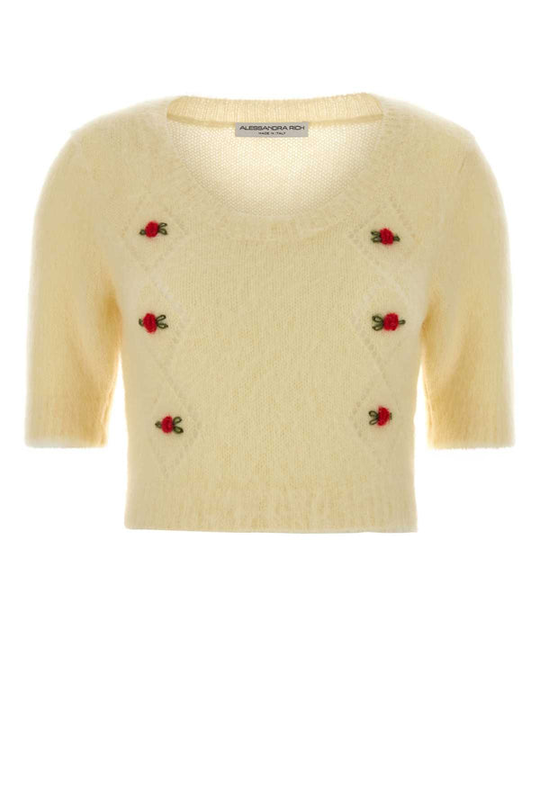 Alessandra Rich Mohair 50% Mohair sweater in yellow