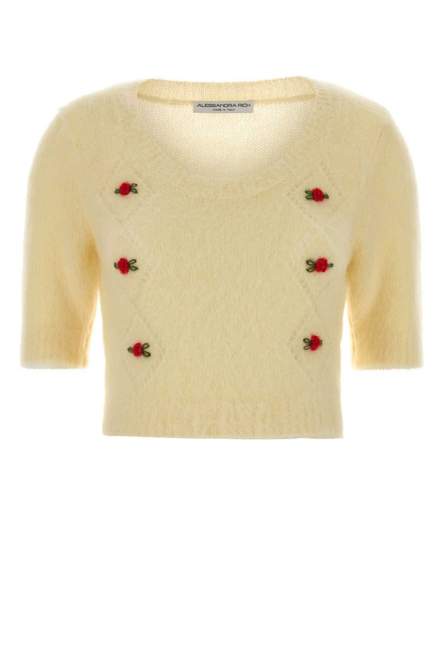 Alessandra Rich Mohair 50% Mohair sweater in yellow