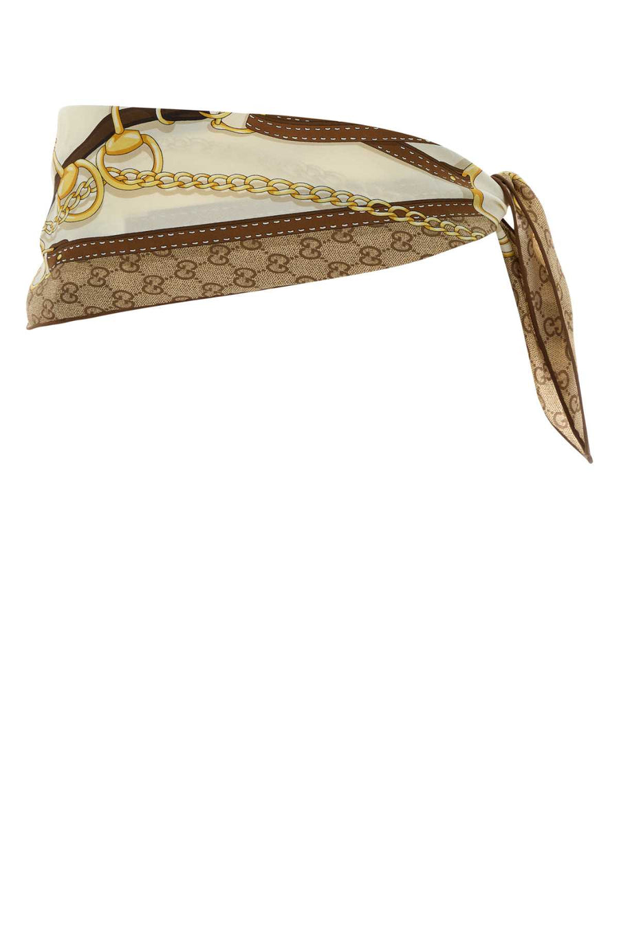 Printed Silk Belt Shelllightbrown Exterior: Cinture