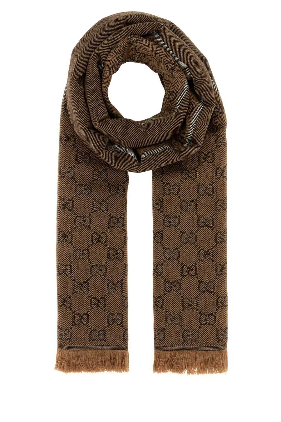 Gucci Gessy 100% Wool scarf in brown