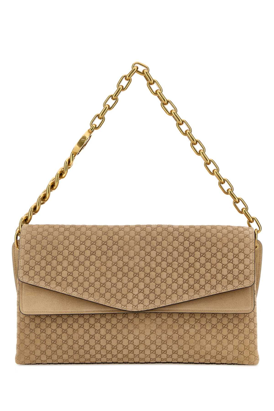 Gucci With Exterior: 100% Suede shoulder bag in beige