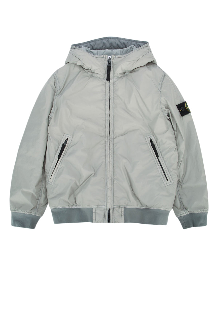 Stone Island Kids Parka Shell: 100% polyamide with polyurethane coating; Lining: 100% polyamide; Fill: 100% polyester down jacket in gray