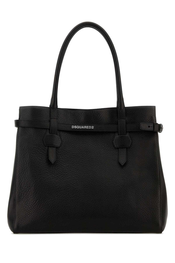 Dsquared2 Shopping Exterior: 100% Leather tote bag in black