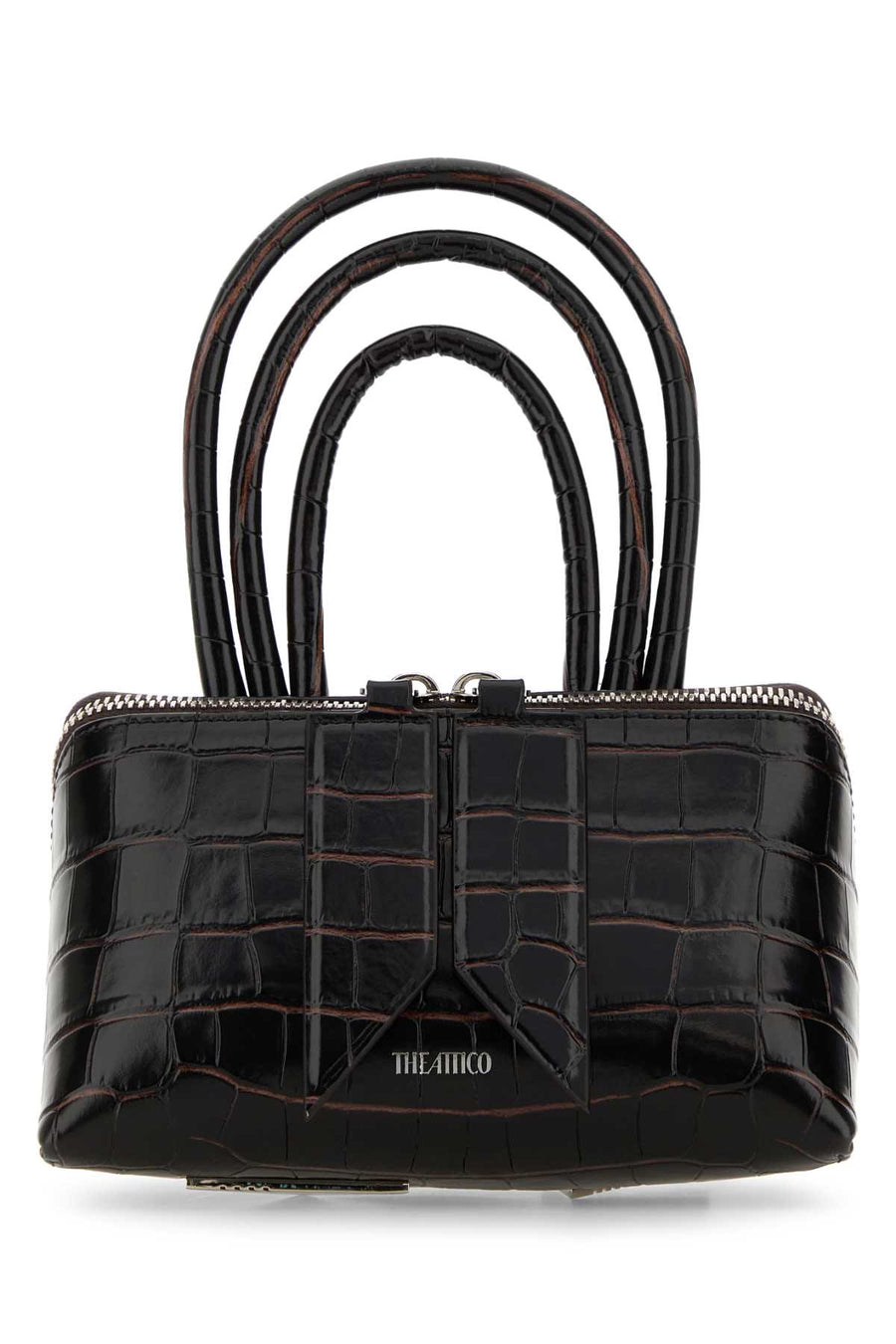 The Attico 100% calf leather shoulder bag in brown