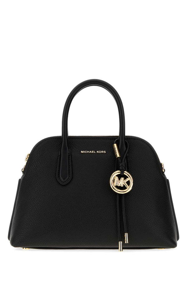 Michael By Michael Kors Dome Exterior: 100% Leather; Lining: 100% Fabric; Finishing: Golden metal shoulder bag in black