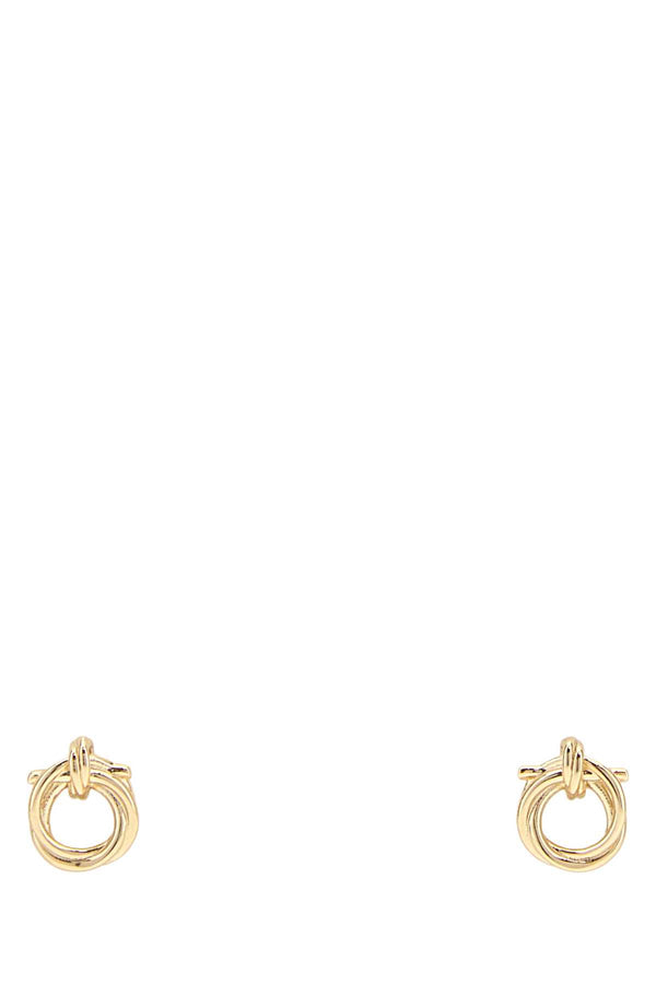 Gold Metal Twisted Gancini Earrings Orochiaro Orecchini